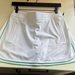 White Athletic Skort with Green Trim
